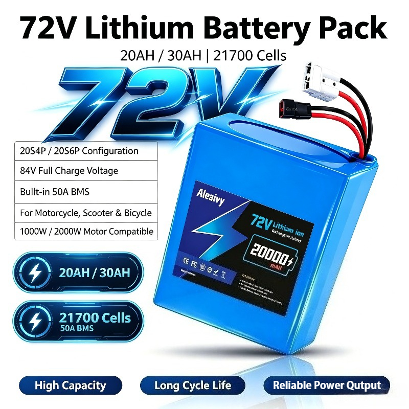 Electric Bicycle Battery 72V 30Ah - Akumulator 72V 20S4P 20AH 20S6P 30AH