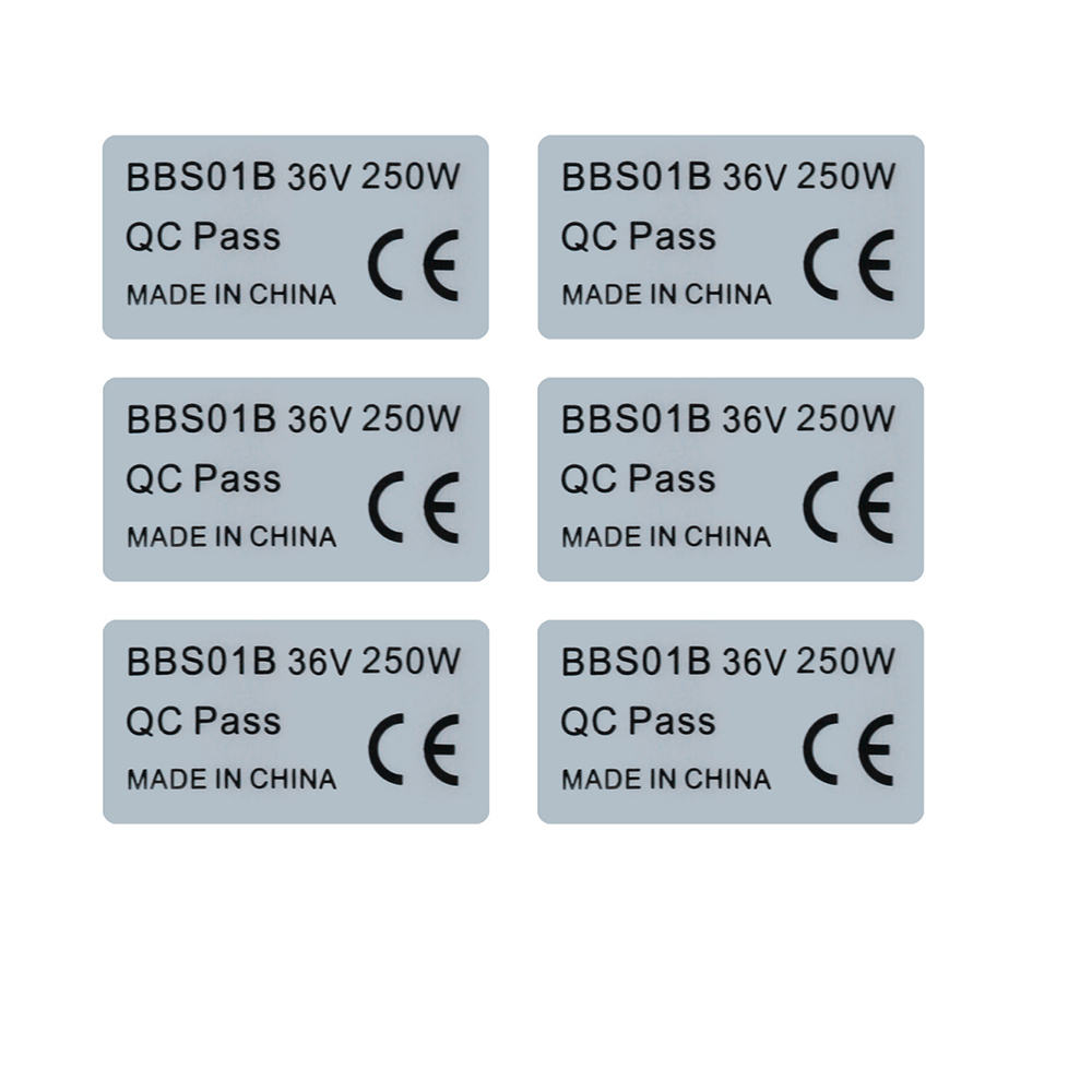 Bafang Bbs02B 48V 750W Mid Drive Kit - 6 szt. naklejek 36V 250W 48V