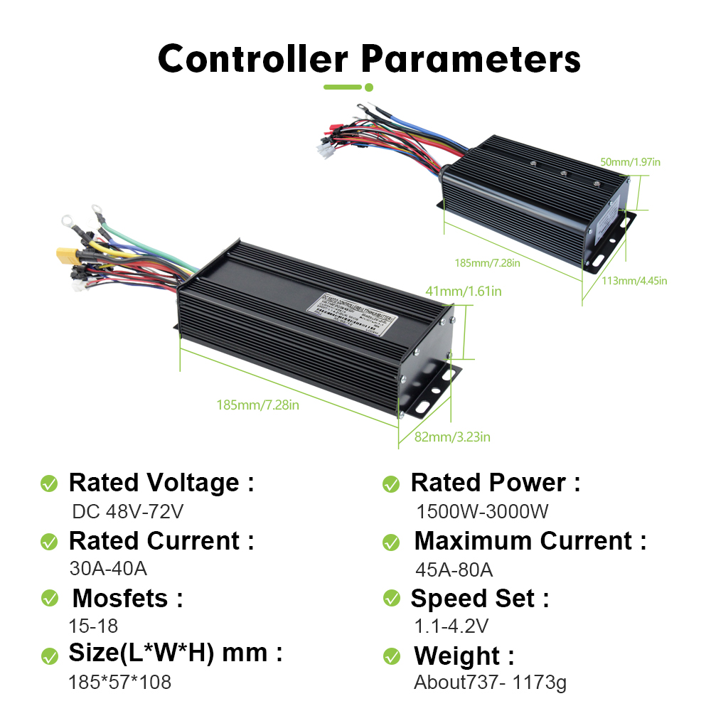 Kontroler e-bike 3-trybowy 48V – Sine Wave Controller 48V 72V 80A recenzja i cena