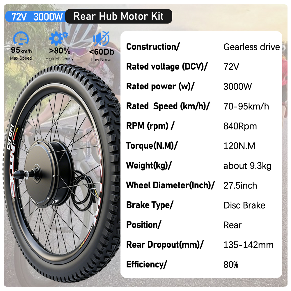 Zestaw do konwersji roweru ele – Ebike Conversion Kit 72V 3000W recenzja i cena
