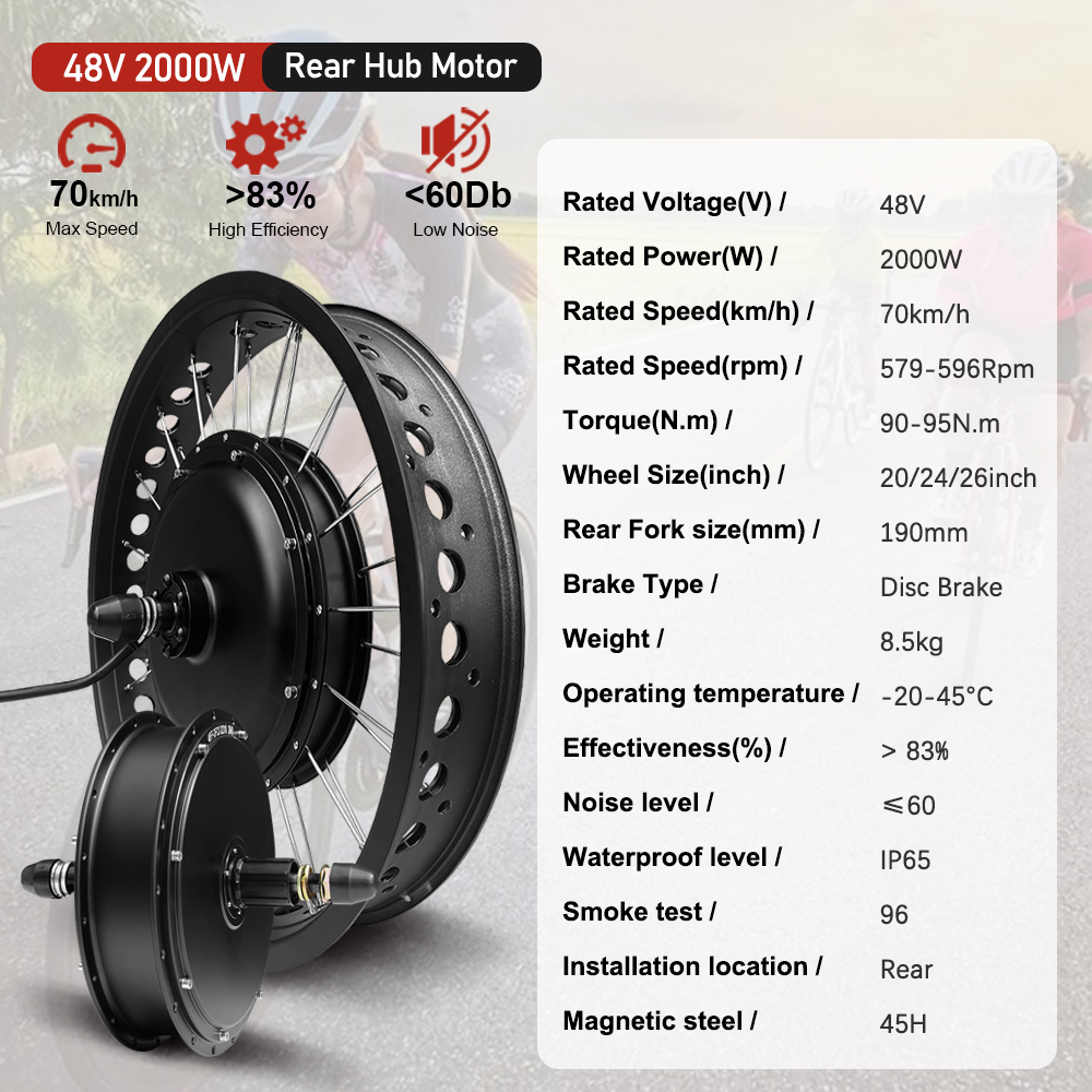 Zestaw silnika elektrycznego d – 72V 5000W Hub Motor Kit recenzja i cena